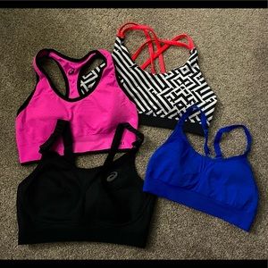 Lot of 4 ASICS sports bras